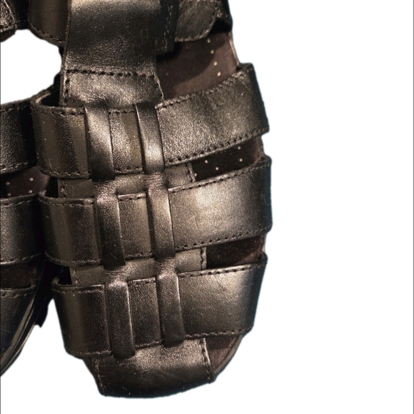 Cobbie Cuddlers ELSA II Black Leather Sandals Size 10 Women's Adjustable (EUC) - Picture 7 of 9